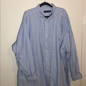 Ralph Lauren blue gingham shirt big and tall